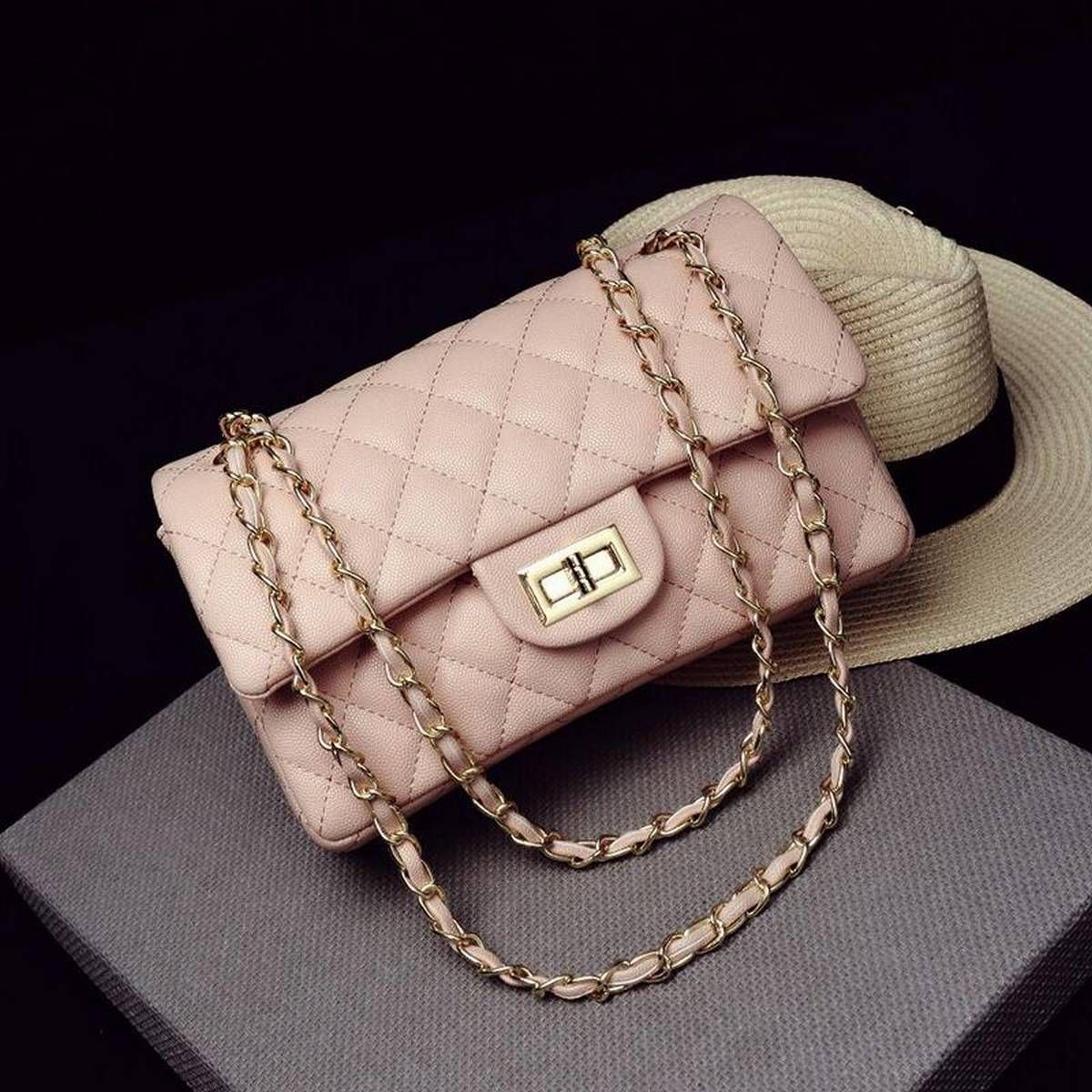 Autumn And Winter New Style Caviar Skin women bag bags Shoulder Handbag Handle Graceful Rhombus Chain bag bags