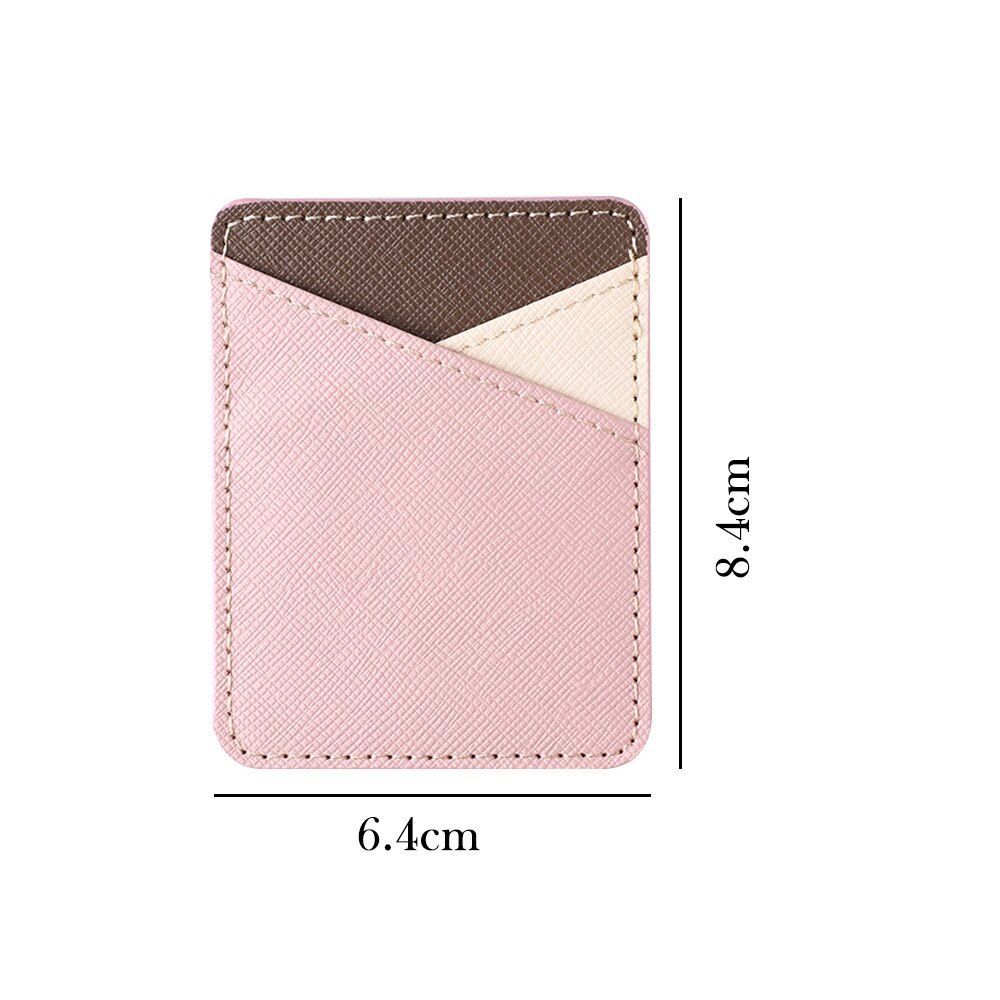 10 Styles Unisex Sequins Credit Card Holder Patchwork Cell Phone Leather Wallet Pocket Sticker Adhesive Pouch Case  Fashion
