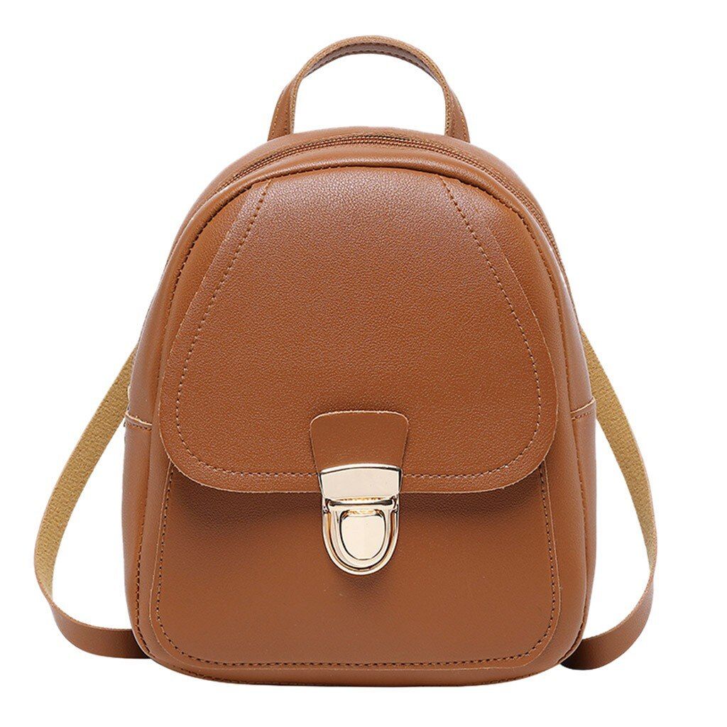 Aelicy Backpack Women Headphone Hole Pu Leather Shoulder Bag Designed Student School Bag Fashion Solid Shoulder Bag Mochila New
