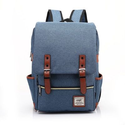 Men's Brand Canvas School Backpack for teenage girl boy bookbag Casual Women  bag pack Buckle Solid Travel backbag student