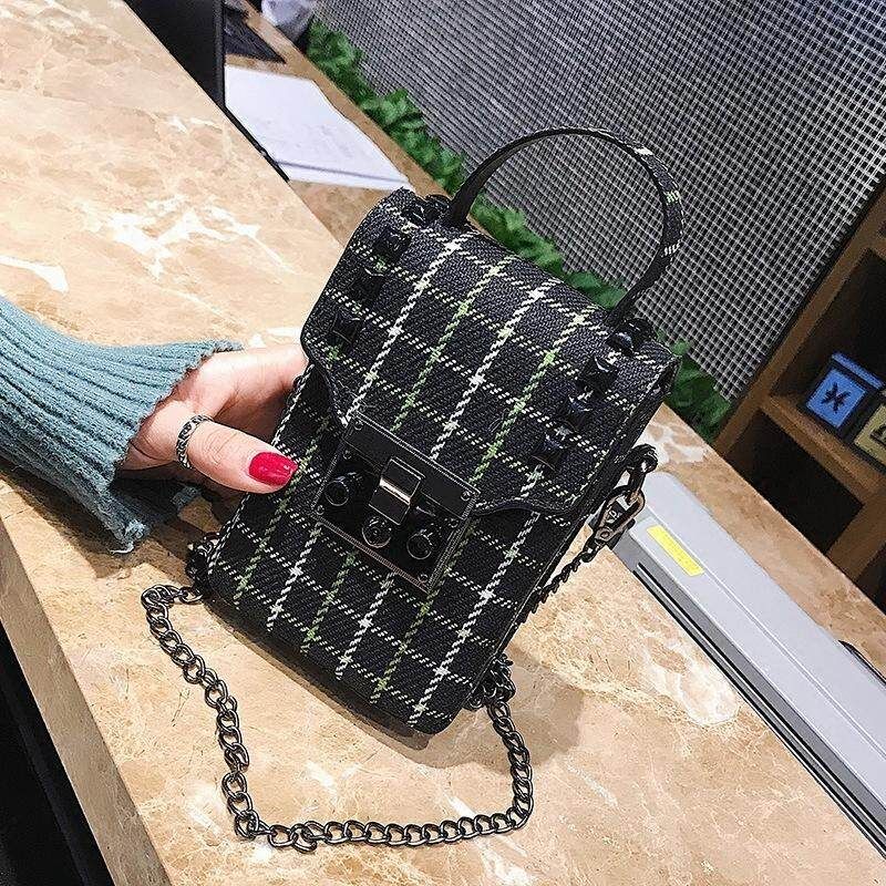 fashion Women Fashion Handbags Grid Pattern Shoulder Bag Crossbody Bags Phone Wallet