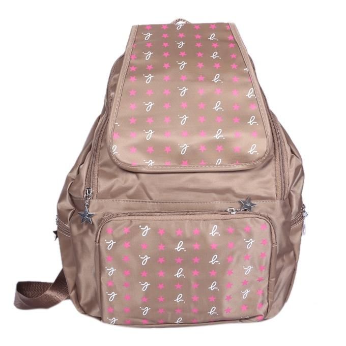Light Gray Polyester Backpack For Men