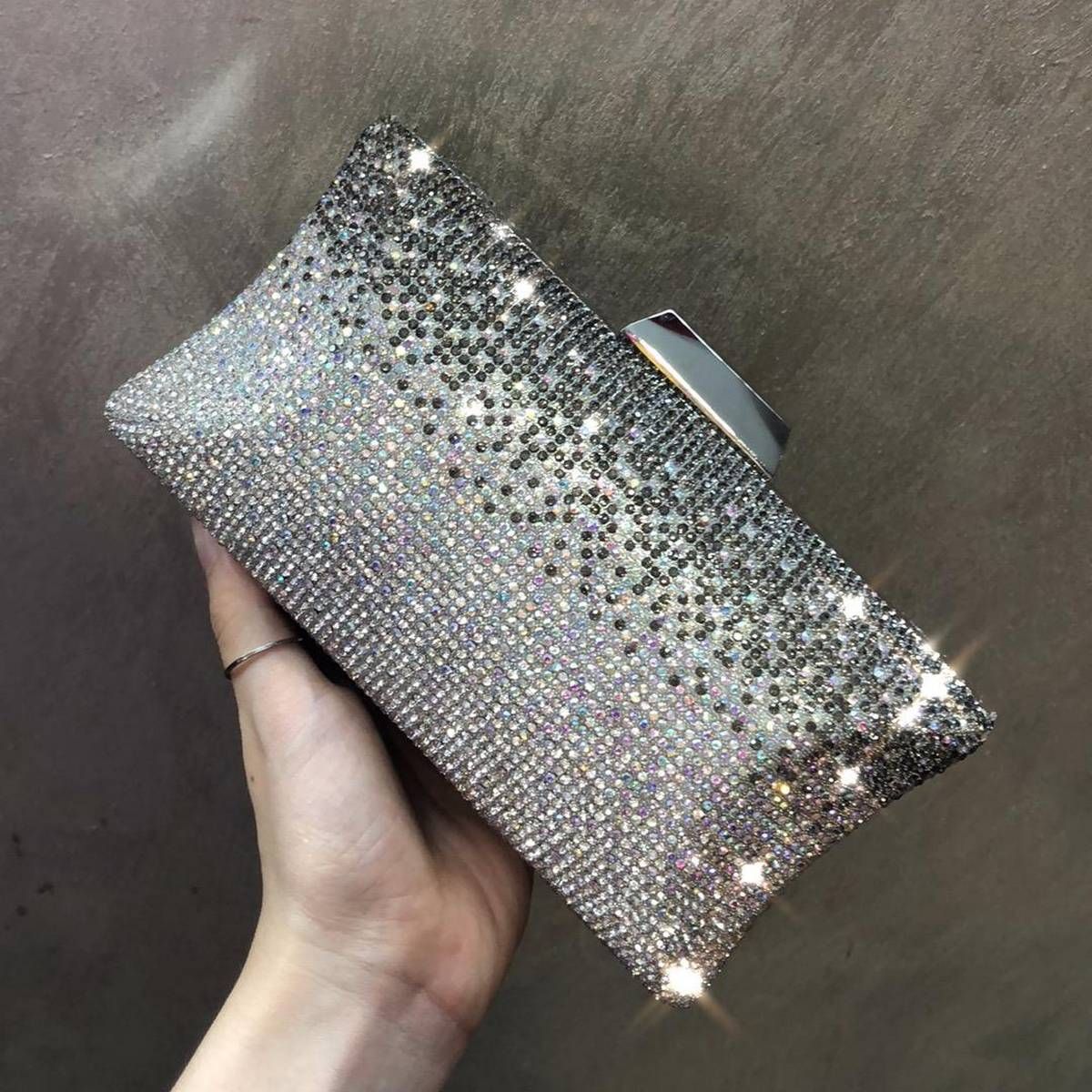 Shiny Glitter mixed color Rhinestone Diamond Bridal Wedding Party Clutch evening bag Cross-body bag Shoulder bag samll purse #962
