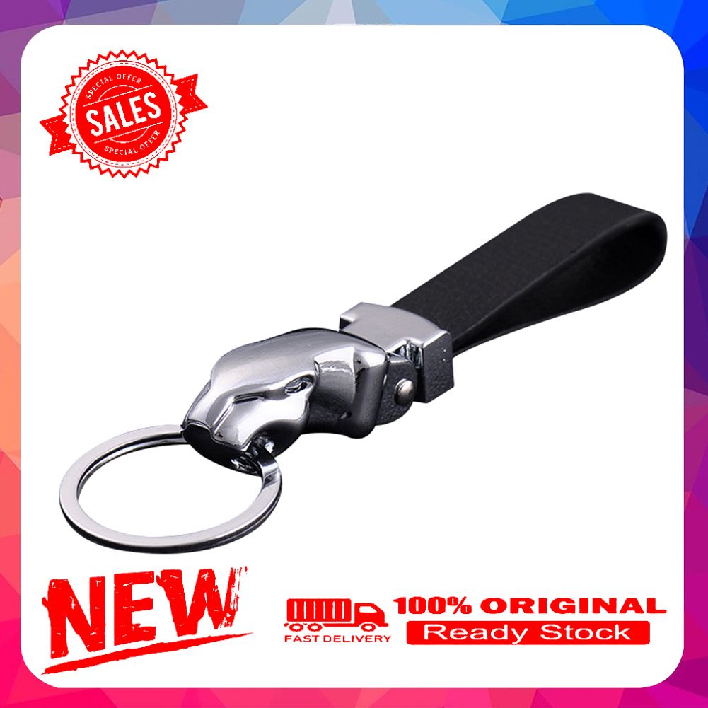 Zinc Alloy Leopard Creative Key Chain Ring Holder Pendant Decor Men Gift