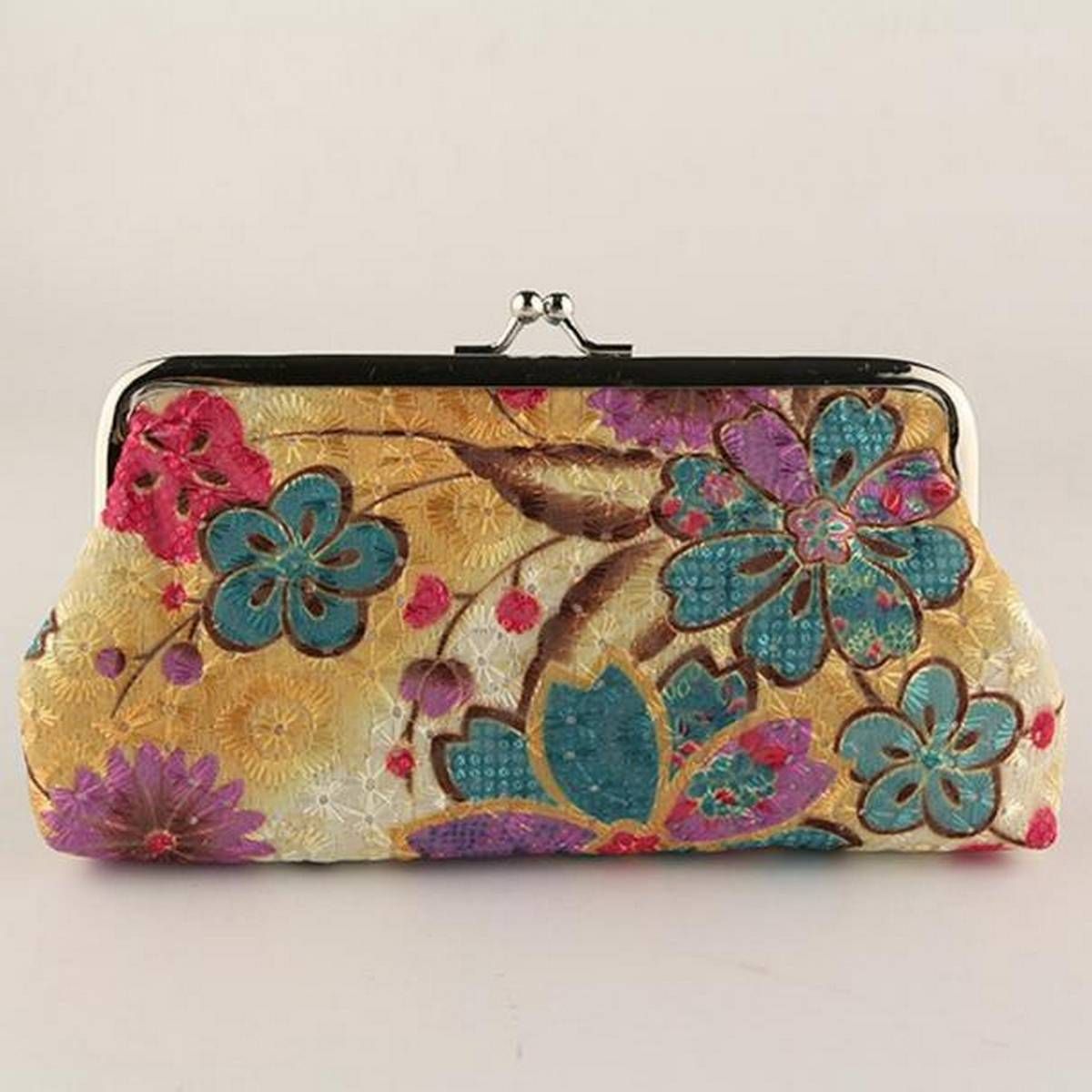 Women Lady Retro Vintage Flower Small Wallet Hasp Purse Clutch Bag PP - intl