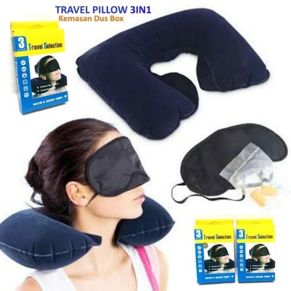 Travel Set  3 in 1 Neck Pillow and Eye Mask and Ear Plug