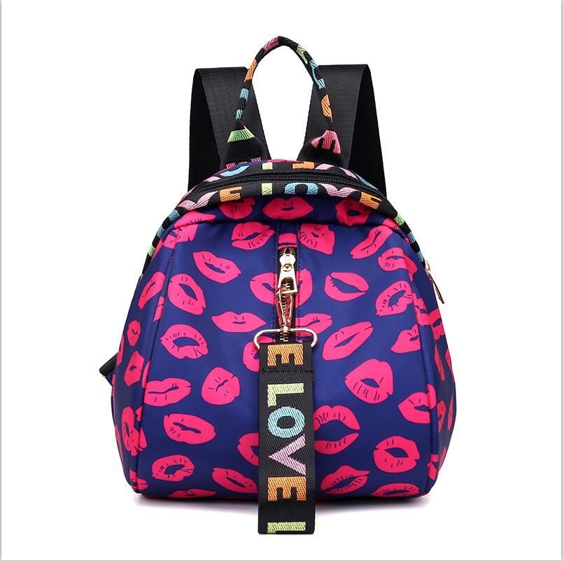 Simple Stylish Print Flowers Waterproof Nylon Woman Backpack Charm Trend Ladies Shoulder Bags Big Capacity Female Crossbodybags
