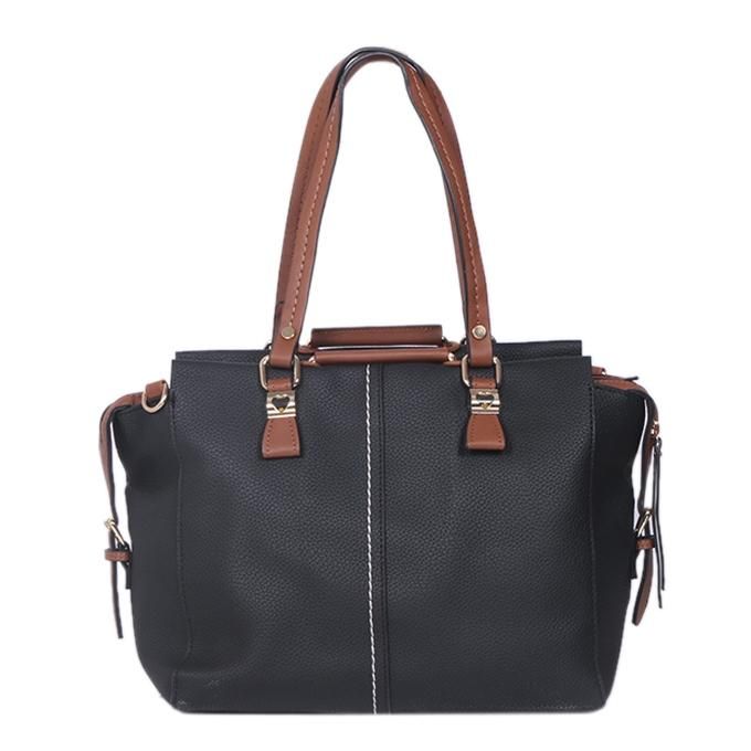 Black Artificial Leather Shoulder Bag For Women
