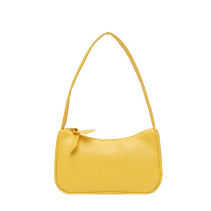 Simple Fashion Women Armpit Bag Soft PU Leather Ladies Baguette Handbags Female Retro Small Clutch Purse Shoulder Bags Bolsa