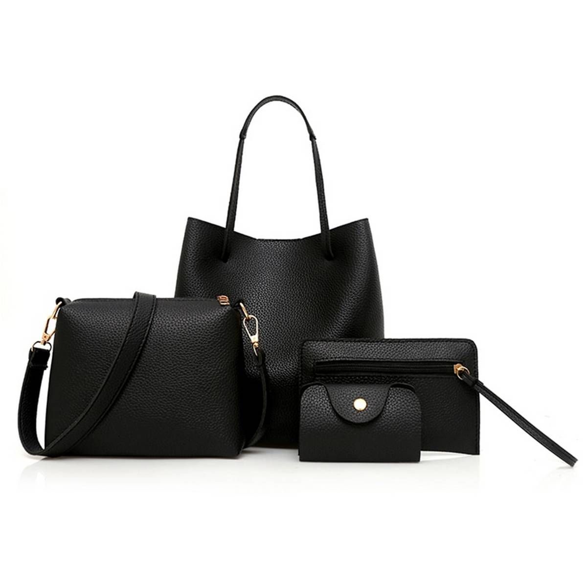 Driga 4PCs/set Fashion Women's Bag Solid Shoulder Bag Top-Handle Big Capacity Female Handbag Shoulder Bag Ladies PU Crossbody