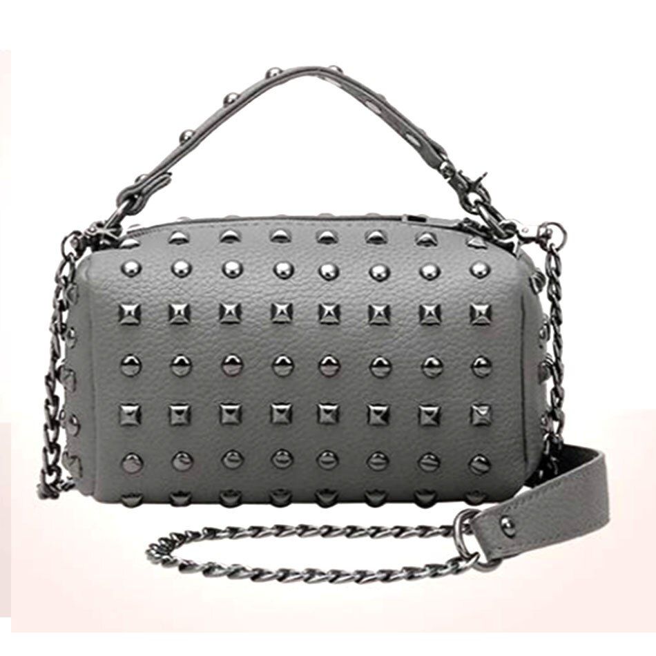 high quality rivet bucket women bag Barrel-sha shoulder bag women small Small Chain Messenger Crossbody bag