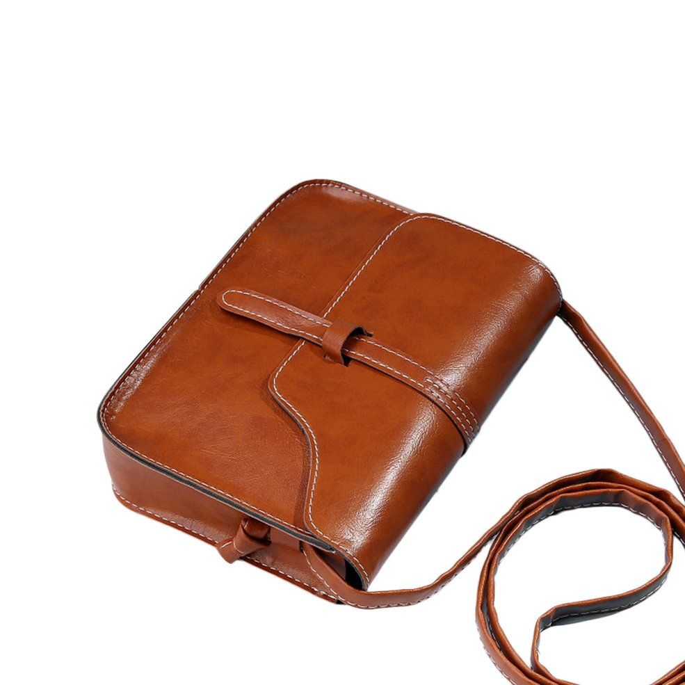 Vintage Women Tl Bag PU Leather Cross Body Messenger Bag Small Square Bag