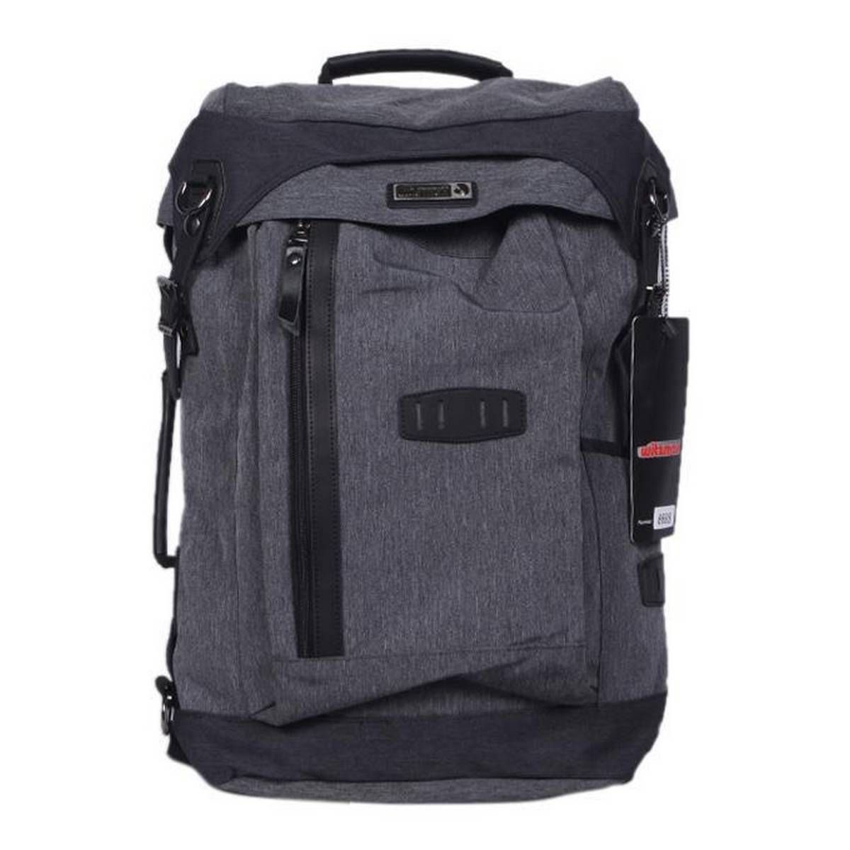 Dark Gray Denim Backpack For Men