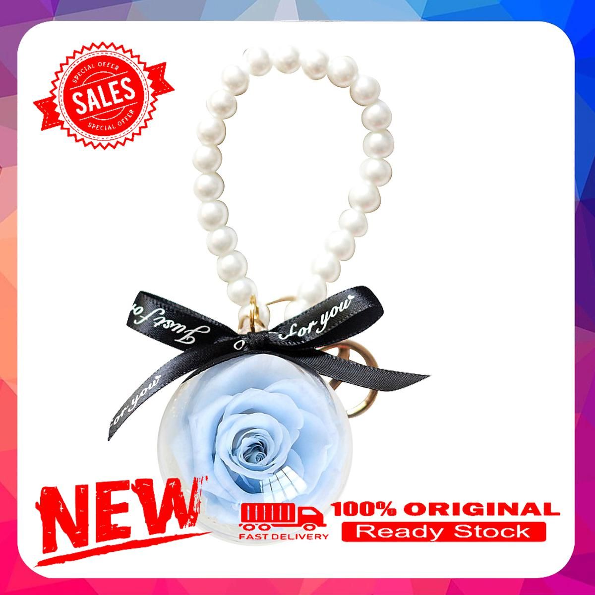 Preserved Eternal Flower Keychain Schoolbag Hanging Buckle Creative Souvenir