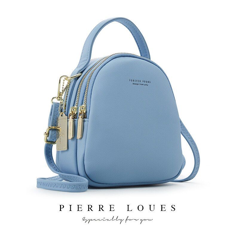 Casual Backpacks for Women PU Leather Shoulder Bag Multi-Function Small Bagpack Female Solid Color Phone Purse