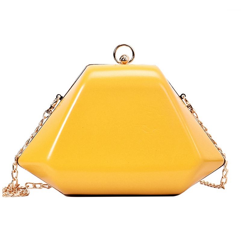 Geometric Box Pu Leather Shoulder Bag Female Fashion Retro Messenger Bag Ladies Party Chain Wallet Female Handbag