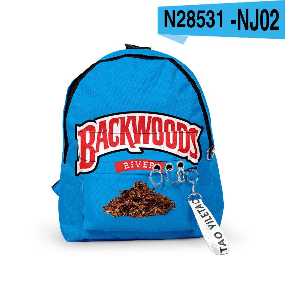BACKWOODS  3D Printed Backpacks Teenager Students School Bags Uni Travel Waterproof Oxford Key Accessory Backpack Bags