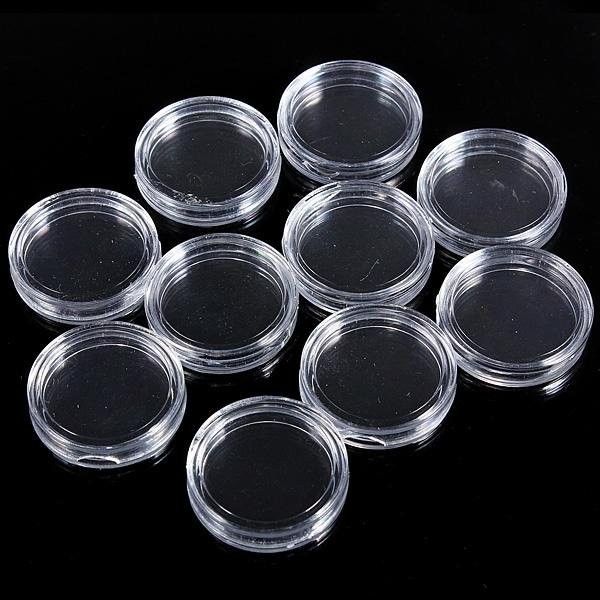 10Pcs Clear Coin  Containers Boxes Holders All Sizes Available 26Mm - Intl