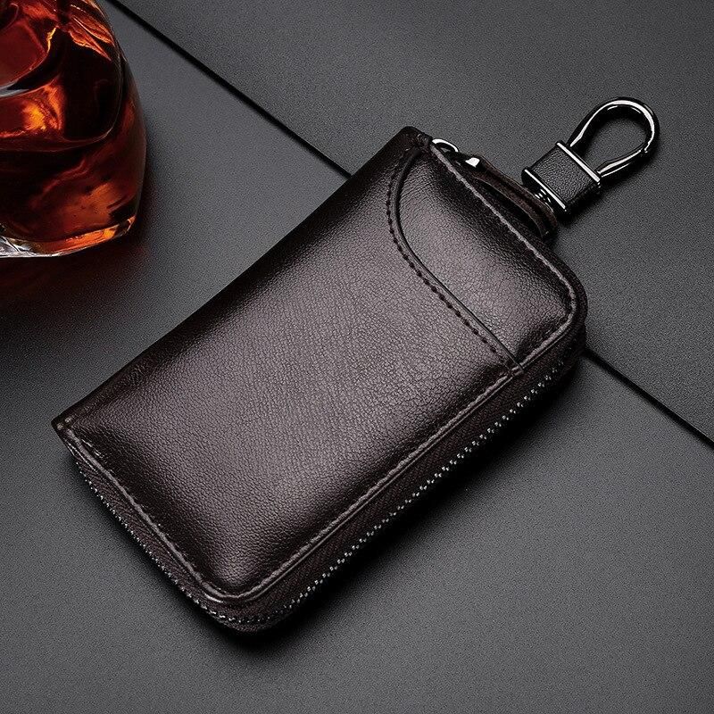 Leather Wallet Keychain Holder Pouch Purse Key Organizer Cover Bag Fashion Men Key Holder Car Key Case housekeeper
