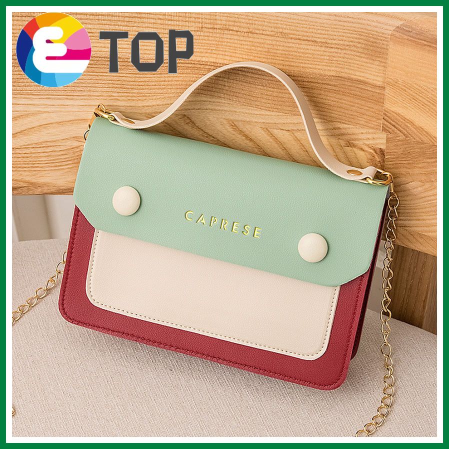 Women's color matching hot stamping lettering personality small square bag summer Korean version of the messenger bag