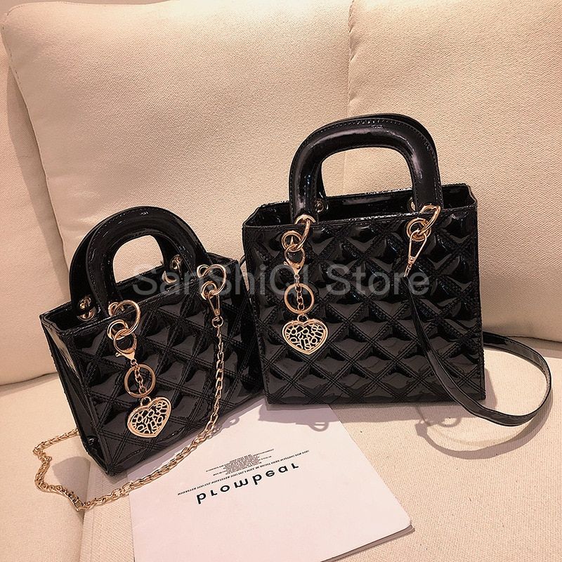 Shoulder Women Bags 2021 New PU Leather Handbag Diamond Lattice Fashion Sequined Flap Chain Brand Designer Lady Cross Body Bags