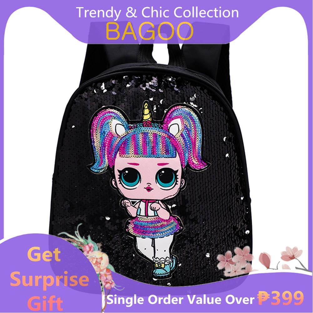 Surprise Doll Girls Backpack Fashion Women Sequin Glitter Backpack Cartoon Kids Shoulder Schoolbags Travel Backpack