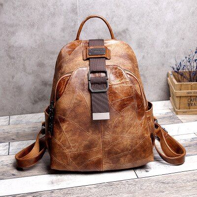 2020 New style High Quality Women backpack leather back pack Famous Brand lady splice backpacks fashion preppy style bag