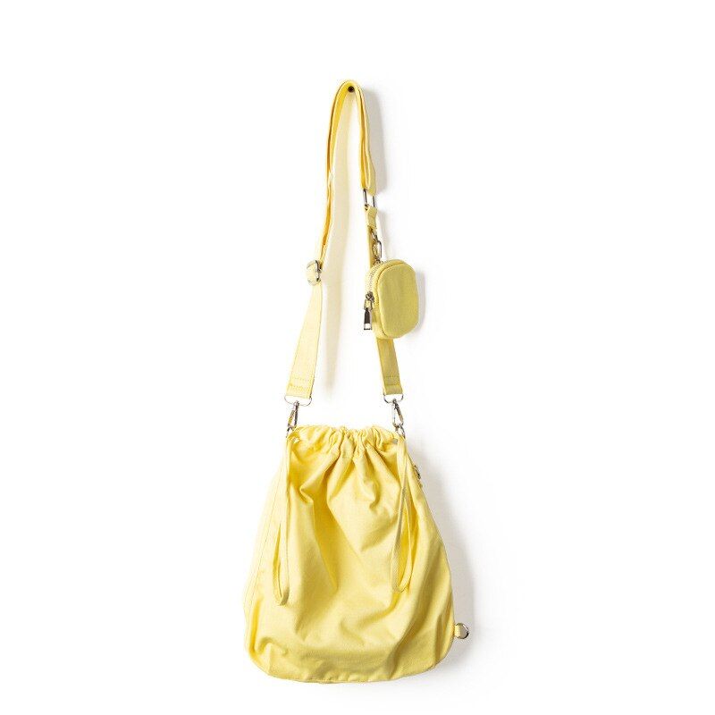 FOSIZZO Women Summer Bag Canvas Bucket Bag String Fashion Crossbody Bag with Small Purse Bag Beach Bag FS5042