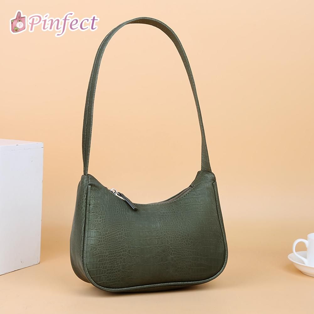 Fashion Women Vintage Simple Classic Croile PU Leather Women Handbag Retro Pure Color Shoulder Bags Elegant Shopping Totes