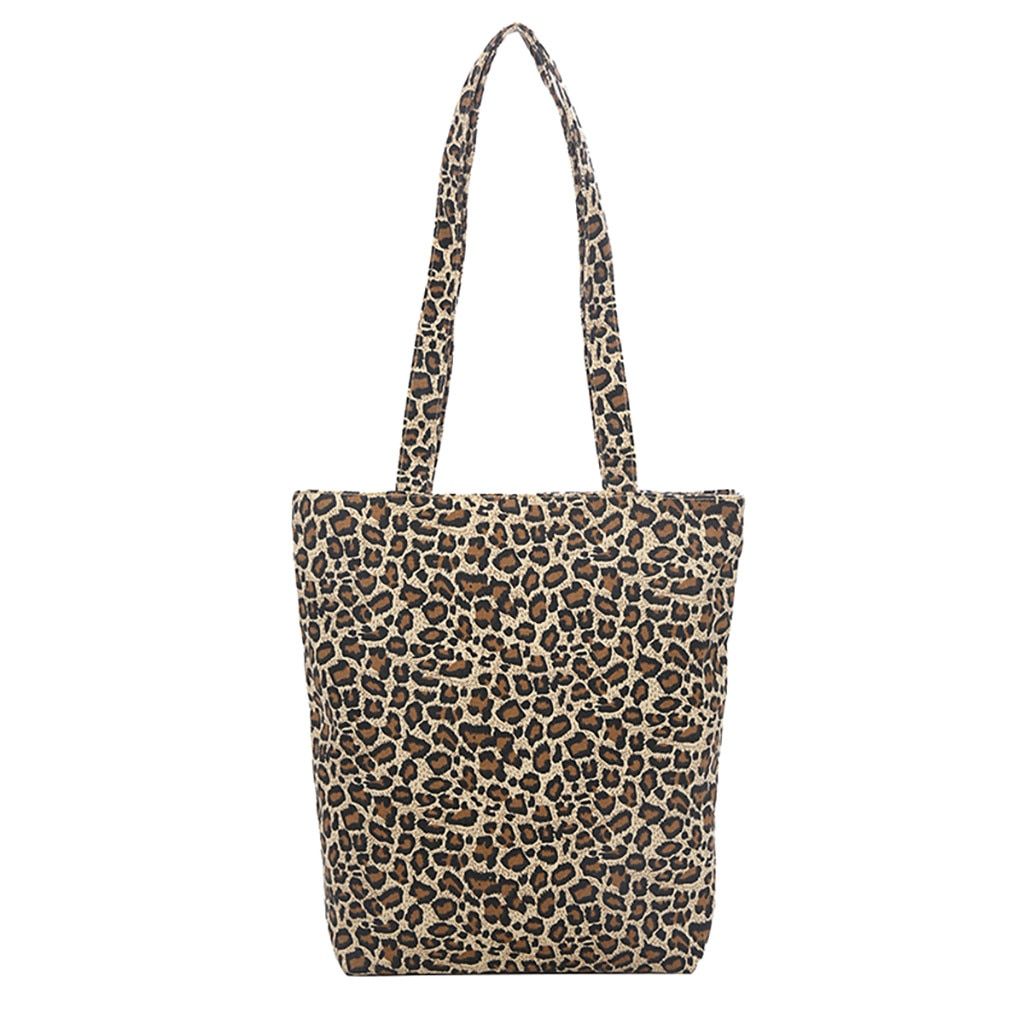 2021 Women Casual Bag Leopard Print Tote Single Shoulder Bag (Pure Cotton Large capacity Handbags) Travel Shopping Cluch Bag#R10