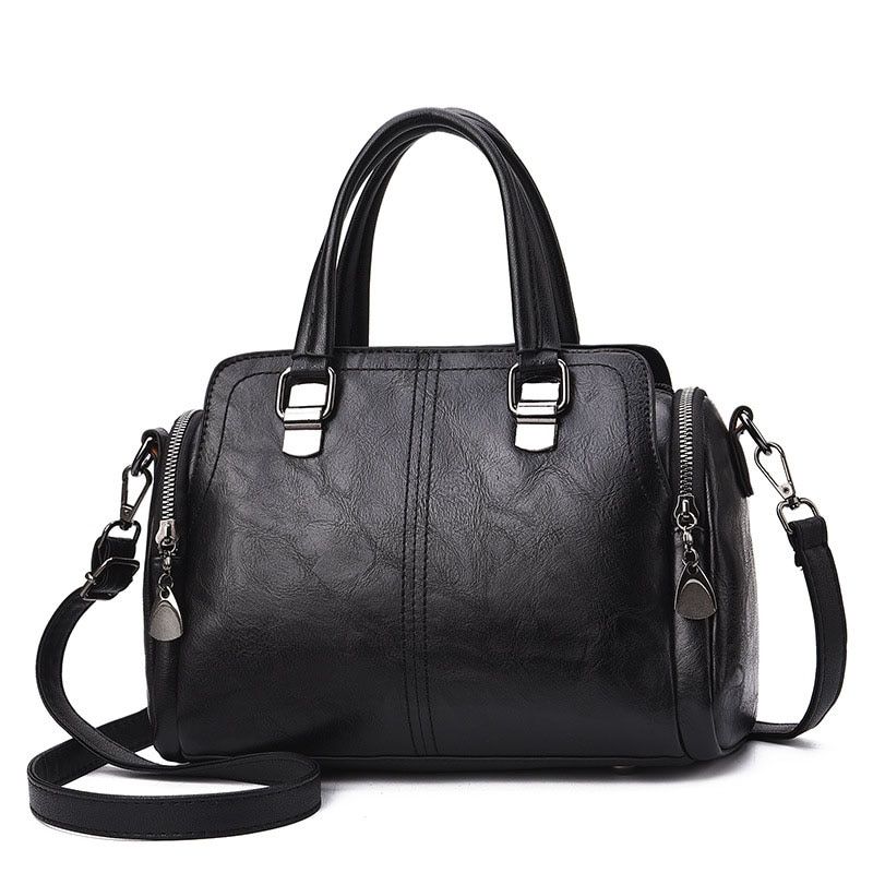 SMOOZA Vintage Top-handle Bag Women Crossbody Bag Shoulder Bag Lady Simple Style Bag Fashion Women Handbags PU Leather Bag