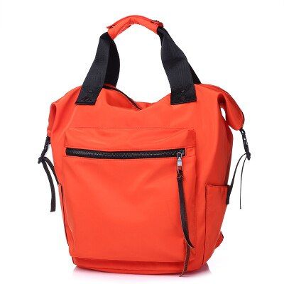 Casual Nylon Waterproof Backpack Women Fashion Large Capacity Travel Laptop Backpack Simple Schoolbags Solid Color Bookbags 2020