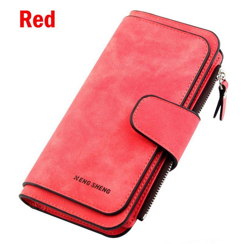 Mobile Phone Bags Women Faux Suede Long Wallet Matte Leather Lady Purse Female Wallet Card Holder Clutch Carteras For Party