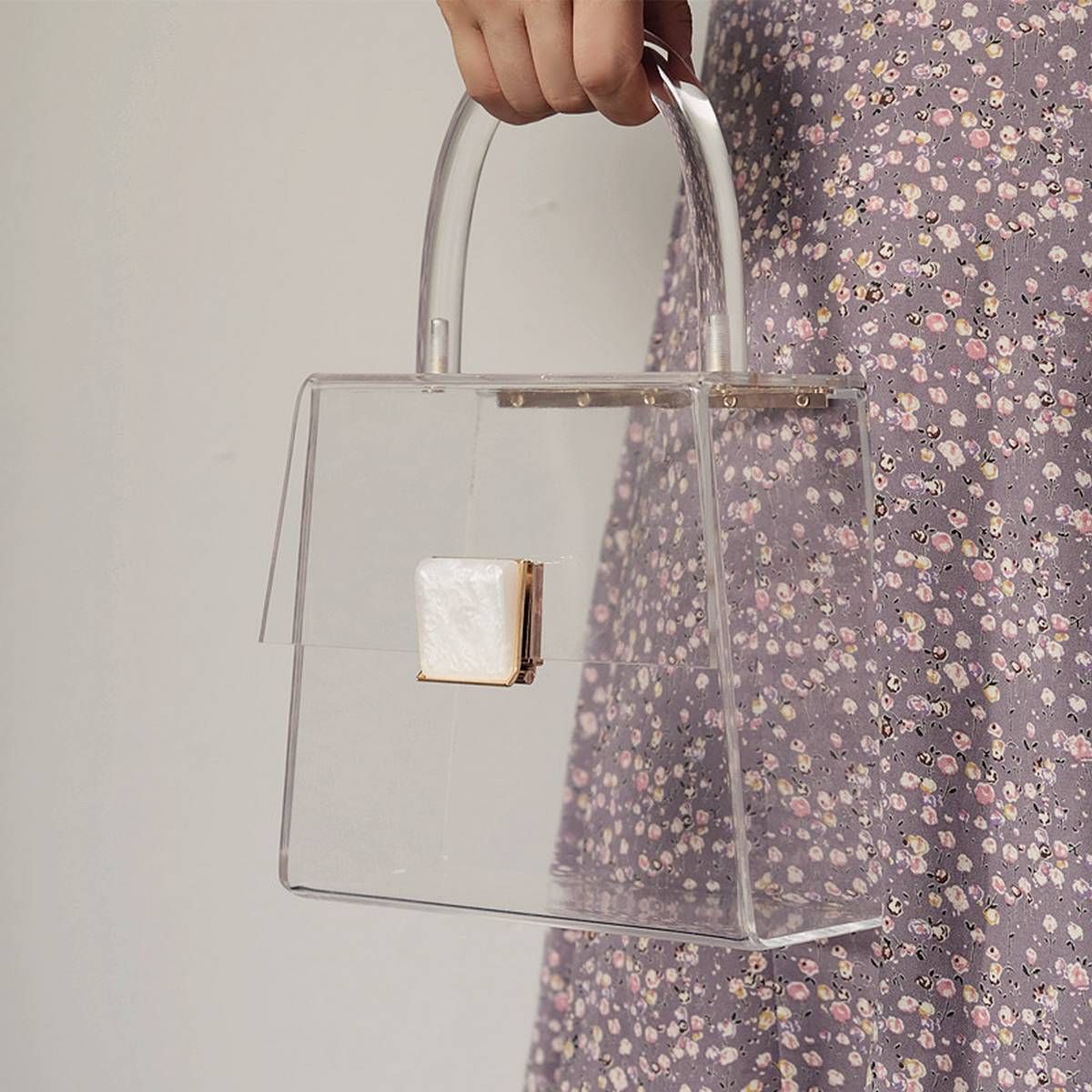 Spring Summer New Fashion Women Brand Luxury Transparent Handbags Designer Solid Totes Bags Vintage Casual Woman Box Clutch