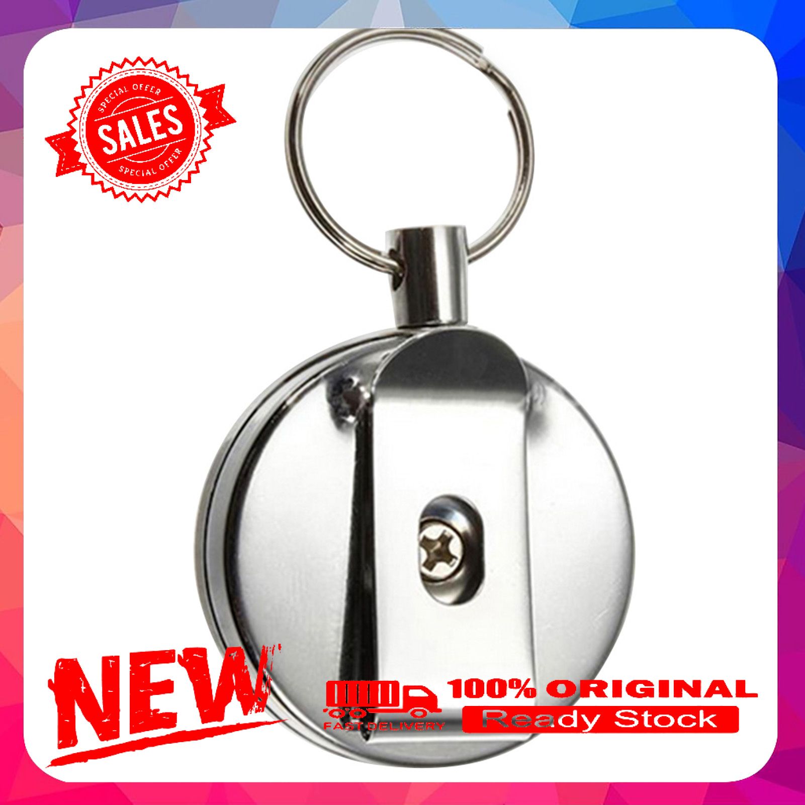 Keychain Card Badge Holder Anti-theft Elastic Rope Retractable Belt Clip Pull Key Ring for Gifts