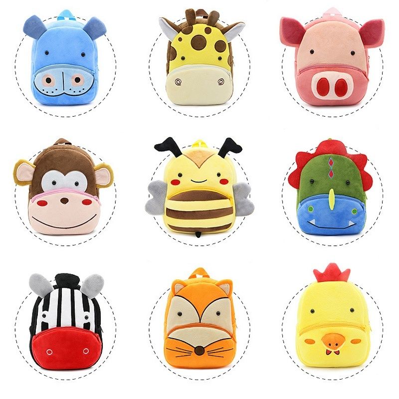 Waterproof Kids Backpack 3D Cute Zoo Cartoon Pre School Children Toddler Sidesick Bags