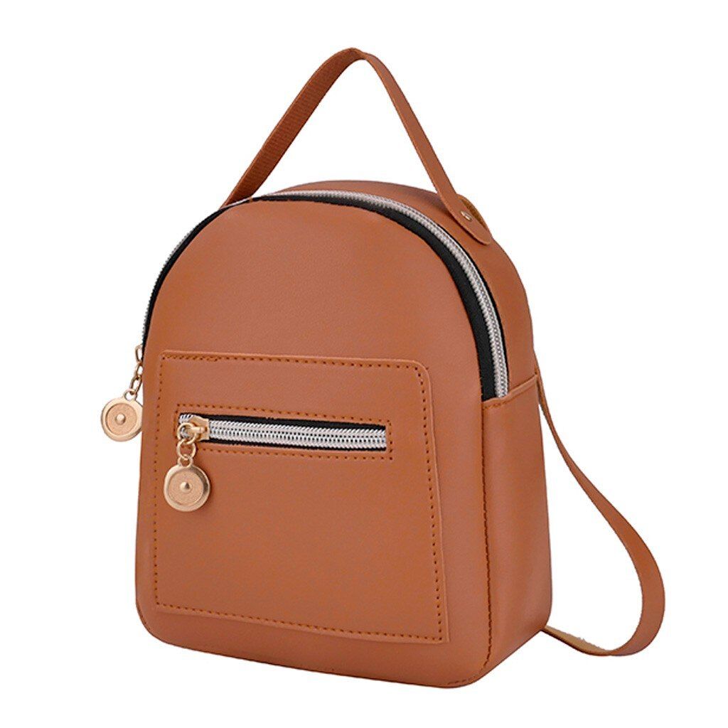 Fashion Women PU lether Shoulders Small Backpack Soild Colour Mini Backpack Female School Bagpack Mochila Feminina #YJ