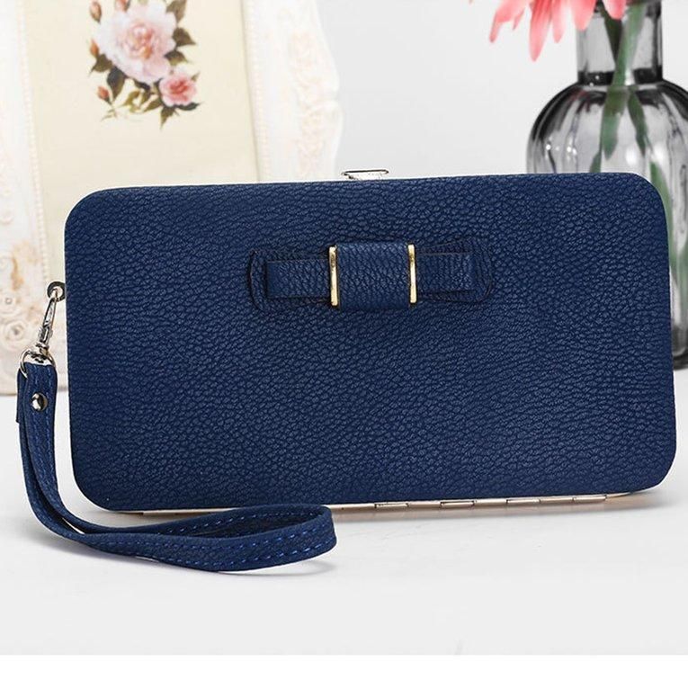 Women Bowknot Wallet Long Purse Phone Card Holder Clutch Large Capacity Pocket