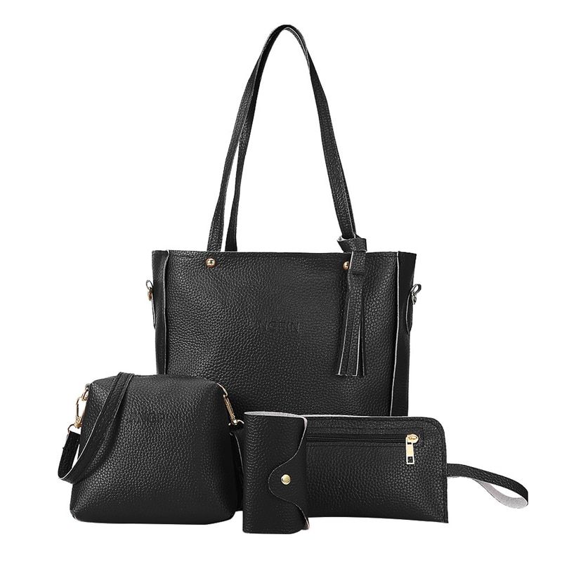 4 Piece Set Ladies Bag Set 2021 New Fashion Messenger Bags and Handbag Solid Leather Shoulder Bag Handbag Wallet Bag Wanita A40