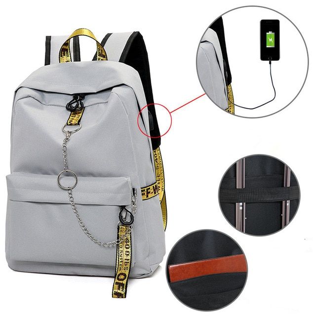 Winmax Chain USB Laptop Backpacks Waterproof Anti theft Large Capacity Travel Backpack School Bag For Teenage Boys Girls Mochila