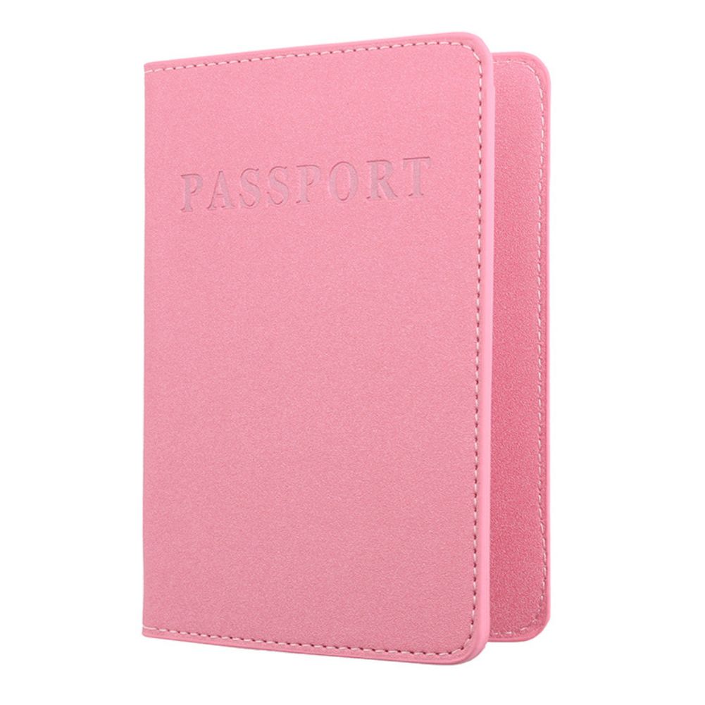 Solid Color Faux Leather Travel Passport Holder Cover ID Card Ticket Pouch Bag