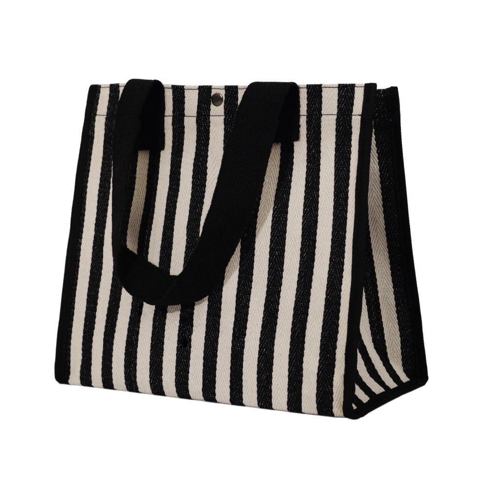 EverToner Reusable Women Travel Shopper Tote Shopping Bag High Quality Canvas Casual Beach Handbags Female Stripe Design Shoulder Bags