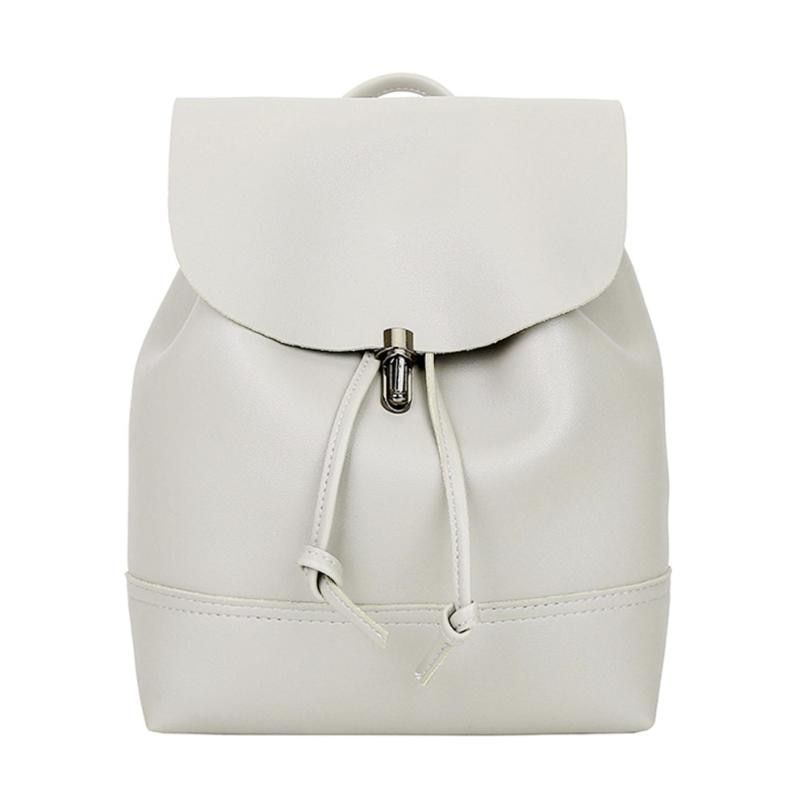 Fashion Women backpack 2021 Vintage Pure Color Leather School Bag Backpack Satchel backpack women Shoulder Bag bolsa #YL5