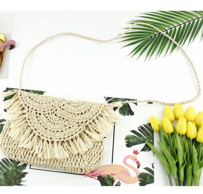 Women Handbag Crossbody Bags Retro Wicker Totes Summer Holiday Beach Straw Woven Rattan Basket Bag Shoulder Messenger Bags