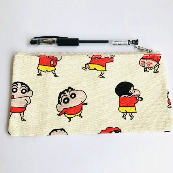 IVYYE 1PCS Lazy gudetama Anime Cosmetics Bags Canvas Zipper School Pencil Case Storage Pen Bag Pouch Stationery New