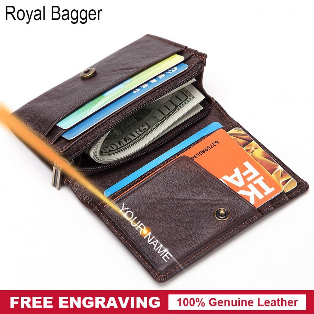 【ALL GOOD】Royal Bagger Men S Hand Bag Wallet Handmade  Cow Leather Coin Purse