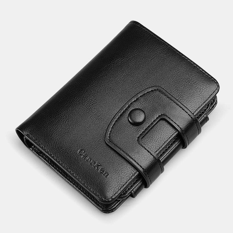 OIMG Women 10 Card Slots Solid Short Wallet Purse