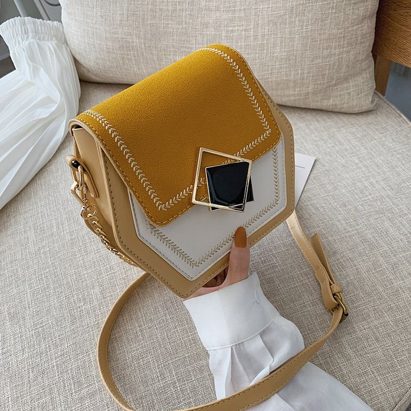 Summer messenger bag PU leather handbag ladies mini chain shoulder bag fashion lock designer messenger wallet Small Square bag