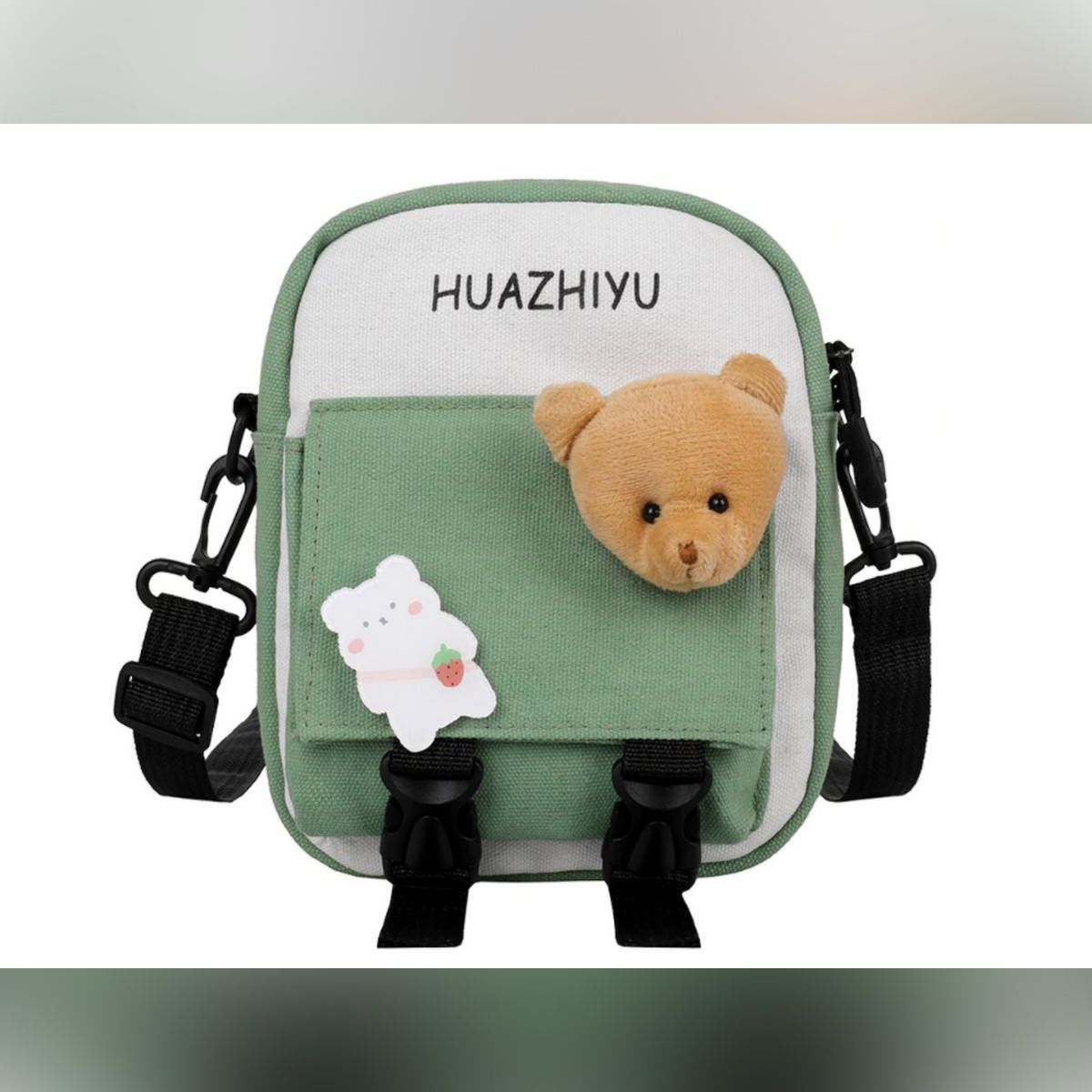 Blue Canvas material crossbody bag with doll (2010132)