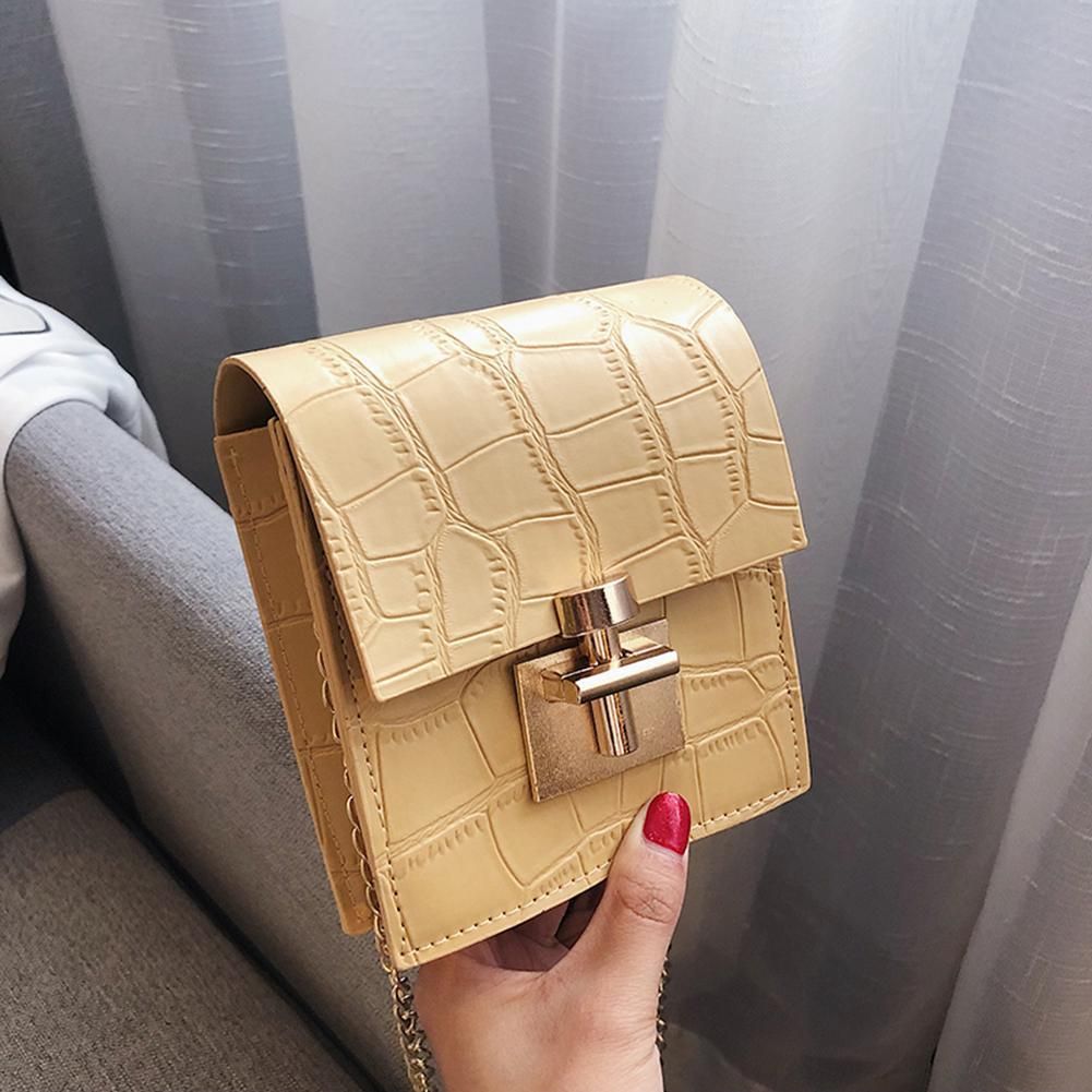 【BestGO】Fashion Women Chic Mini PU Leather Messenger Bags Women Vintage Elegant Chain Shoulder Handbag Small Flap Purse Daily Shopping Crossbody Bag
